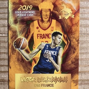 Victor Wembanyama 2019 Gold Lightning U16 France Rookie Card Limited Edition - gouden variant