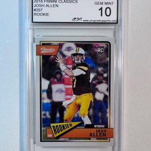 Josh Allen 2018 Panini Classics #207 RC Rookie Karte - Gem Mint 10