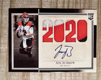 Tarjeta de fútbol americano de RP con autógrafo de novato de Joe Burrow 2020, con parche impreso facsímil - Cincinnati Bengals