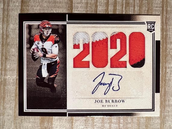 Joe Burrow 2020 Rookie Autograph Facsimile Printed Patch RP Football Card - Cincinnati Bengals