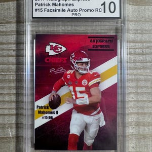 Patrick Mahomes 2017 Autograph Express Rookie Faksimile Auto Karte Kansas City Chiefs - Graded PRO Gem Mint 10