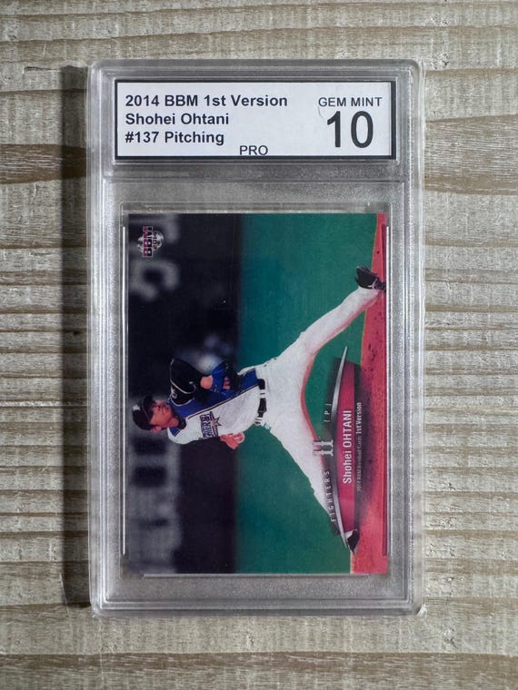 Shohei Ohtani 2014 BBM 1st Version Nippon-Ham Fighters Japanese Rookie Card  #137 - Pro Graded Gem Mint 10