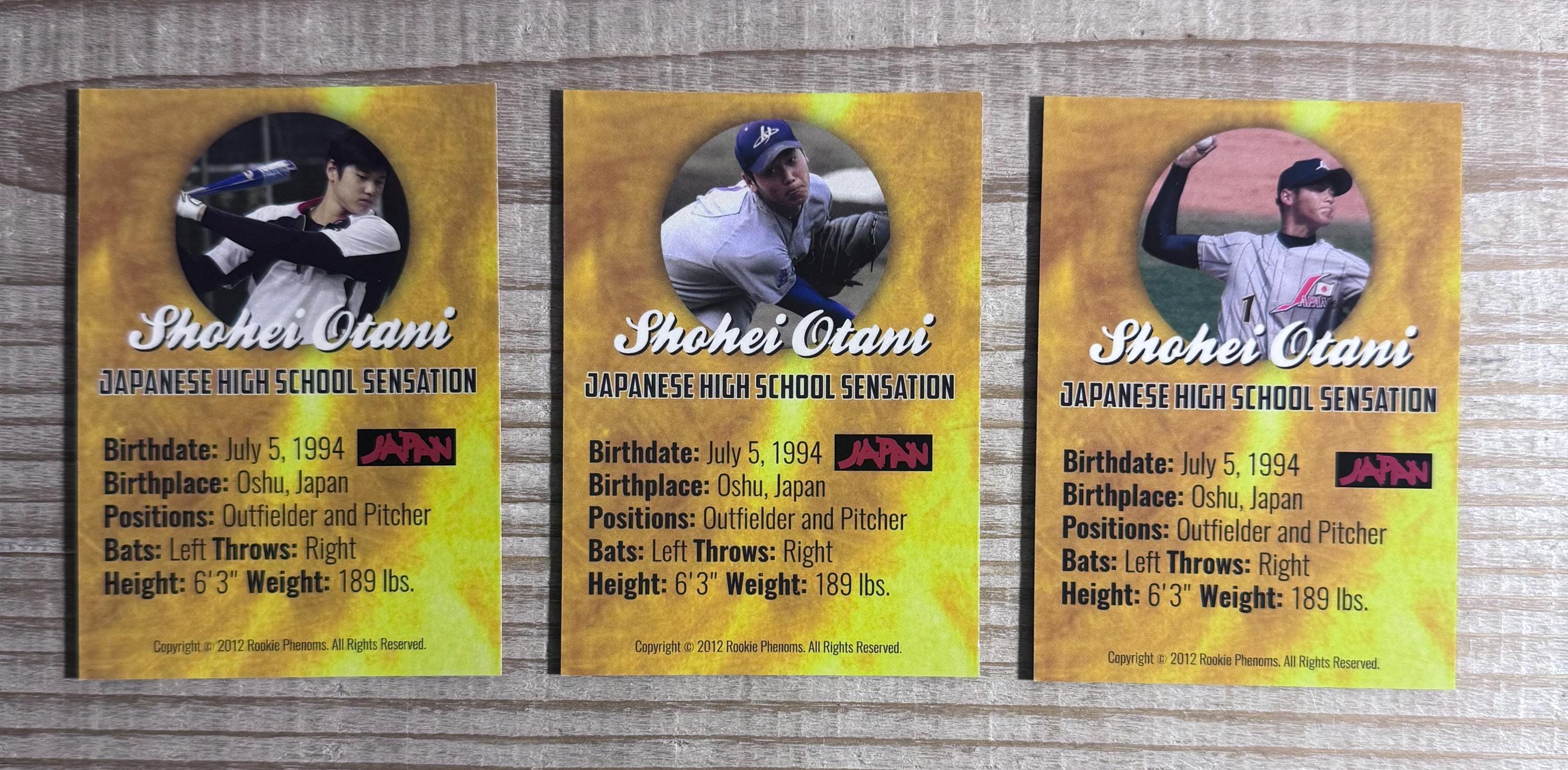 Shohei Ohtani 2012 Japanese High School Sensation Rookie Phenoms