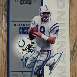 Peyton Manning 1998 Rookie Autogramm Faksimile RP Football Karte - Indianapolis Colts