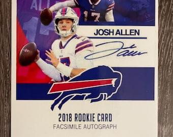 Josh Allen 2018 Rookie Autograph Express Autograph Facsimile Football Card - Buffalo Bills