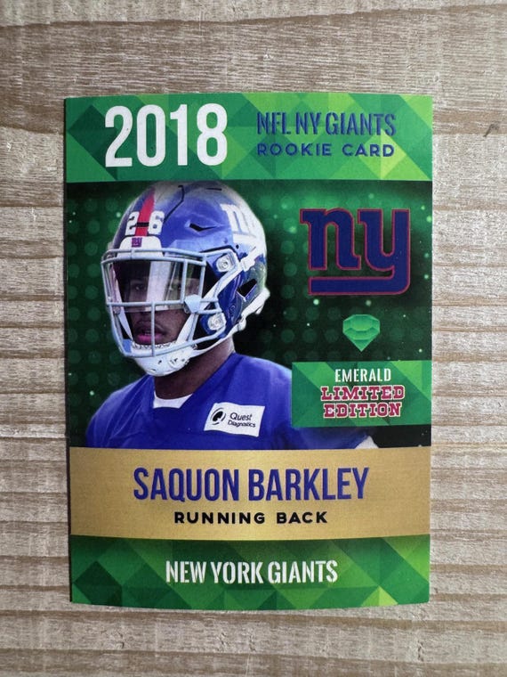 Saquon Barkley 2018 Rookie Emerald Limited Edition Football Card New York  Giants