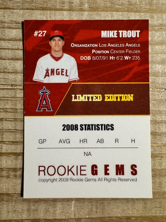 rare mike trout rookie card Amazon.com: Mike Trout 2009 ROOKIE PRO RARE CARD 27 LA ANGELS :  Collectibles & Fine Art main image 0