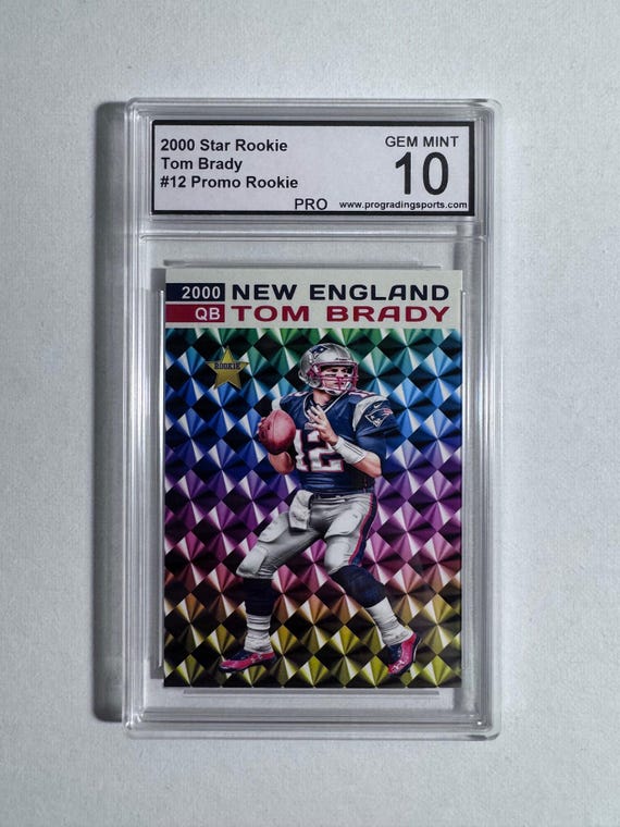 graded tom brady rookie card Tom Brady Autographed 2000 Upper Deck UD Graded Rookie Card #104 New  England Patriots BGS 9.5 Auto Grade Gem Mint 10 #540/1325 Beckett BAS  #13060280 main image 1