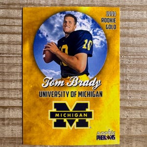 Tom Brady 1999 Gold Rookie College Football Karte - Missouri Wolverines