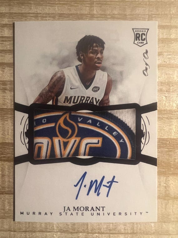 Ja Morant 2019 Rookie Autograph Facsimile Printed Patch RP
