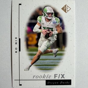 bo nix passing grade card Bo Nix 2024 Panini Select Black & Gold Shock Prizm RC #117