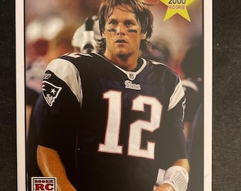 Tarjeta de fútbol americano de novato de Tom Brady 2000 de Kellogg's Cereal Star - Patriotas de Nueva Inglaterra