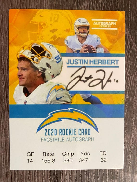 Justin Herbert 2020 Rookie Autograph Express Auto Facsimile