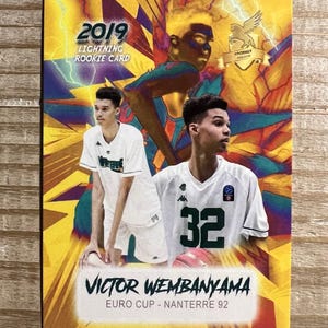 Victor Wembanyama 2019 Euro Cup Nanterre 92 Carte de basket-ball Lightning Rookie - Variante arc-en-ciel