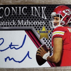 Patrick Mahomes 2017 Star Rookie Iconic Ink Autogramm Faksimile Football Karte Kansas City Chiefs