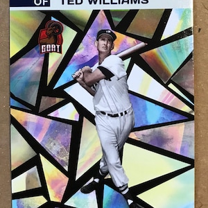 Cartão de beisebol comemorativo em vitral com média de rebatidas de Ted Williams .406 1 de 1000