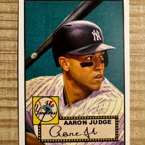 Carta da baseball autografata "stile 1952" di Aaron Judge, New York Yankees