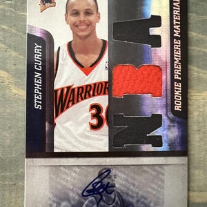 Steph (Stephen) Curry 2010 Rookie Autograph Fac-Símile Impresso Patch RP Cartão de Basquete - Golden State Warriors