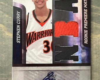 Steph (Stephen) Curry 2010 Rookie Autograph Facsimile Printed Patch RP Basketball Card - Golden State Warriors