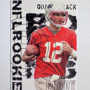 Tarjeta de fútbol americano de novato Tom Brady 2000 BD RP - New England Patriots
