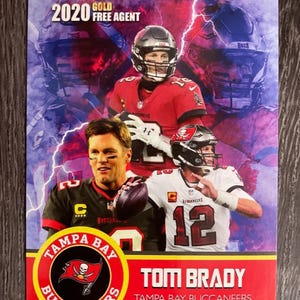 Tarjeta de fútbol de los Tampa Bay Buccaneers con edición limitada de Tom Brady 2020 Rookie Gems Gold Free Agent