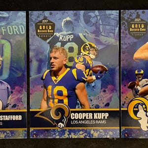 Matthew Stafford & Cooper Kupp Lot of 3 Cards 2009, 2017 Rookie, 2021 Traded Football Cards - Detroit Lions - Los Angeles Rams