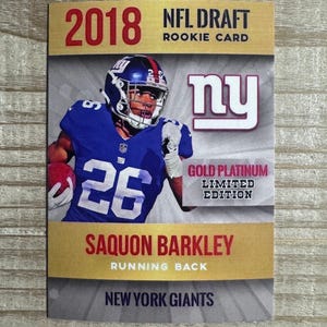 Saquon Barkley 2018 Rookie Gold Platinum Limited Edition Fußballkarte New York Giants