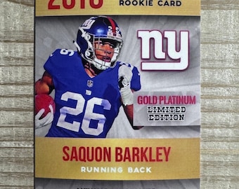 Saquon Barkley 2018 Rookie Gold Platinum Limited Edition Fußballkarte New York Giants