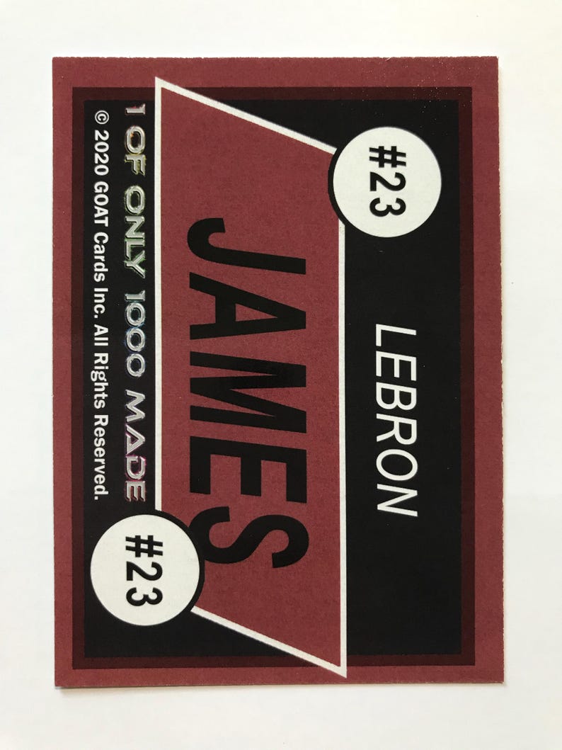 Lebron Lettering Lebron James 2020 GOAT Artist Abstract Card 1 of 1000 - Etsy