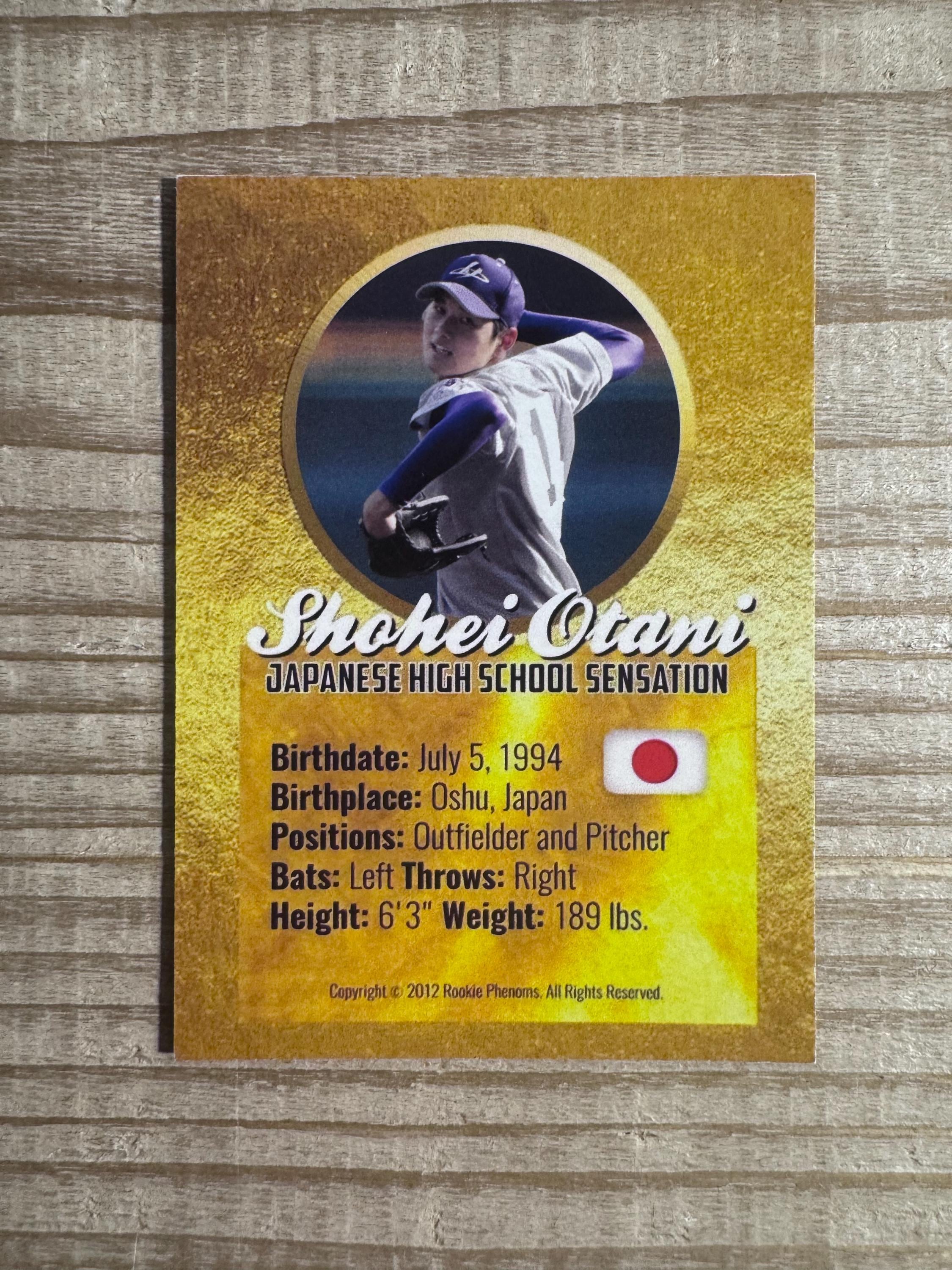 大谷翔平 2012 ゴールドRCルーキーカード 花巻高校 - Etsy 日本