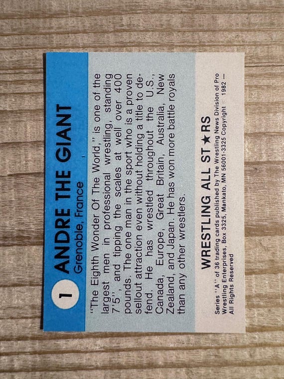 Andre the Giant Wrestling All Stars #1 - Reissued 1982 Wrestling