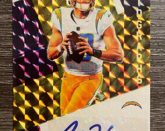 Justin Herbert 2020 Rookie Autograph Facsimile Prism Style RP Football Card - Los Angeles Chargers