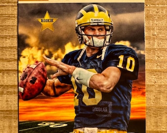 Tarjeta de fútbol americano universitario de novato estrella de Tom Brady de 1999 - Michigan Wolverines
