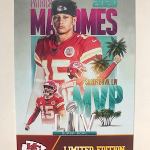Patrick Mahomes 2020 Super Bowl LIV (54) MVP Limited Edition Football Karte - Kansas City Chiefs