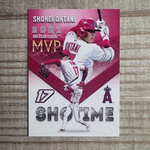 Tarjeta de béisbol "Showtime" de Shohei Ohtani, Jugador Más Valioso de la Liga Americana 2021 - Los Angeles Angels