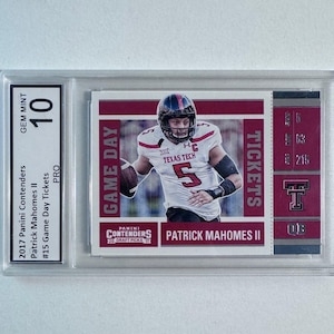 Patrick Mahomes II 2017 Panini Contenders Rookie Game Day Ticket #15 PGS Gem Mint 10
