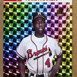 Cartão comemorativo de beisebol do Hall da Fama de Hank Aaron nº 44 1 de 1000