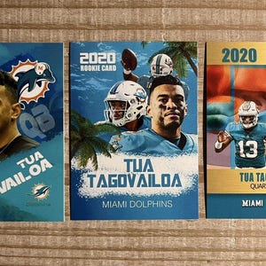 Tua Tagovailoa 2020 NFL Rookie Lot von 3 Fußballkarten - Miami Dolphins