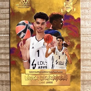 Victor Wembanyama 2021 Gold Lightning LDLC ASVEL Carte de basket-ball recrue édition limitée