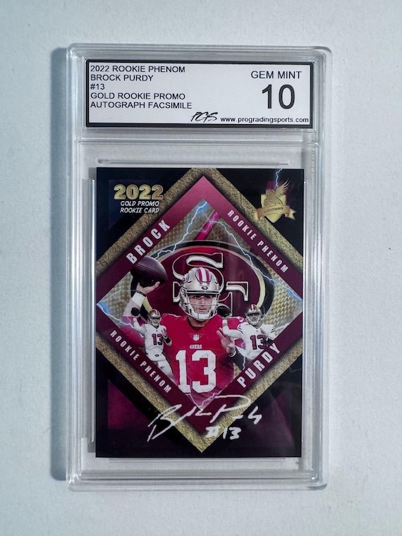 2022 Rookie Phenoms #13 Brock Purdy Gold Rookie Facsimile Auto Promo Card -  Graded PRO Gem Mint 10 - Etsy