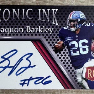 Saquon Barkley 2018 Rookie Iconic Ink Autograph Facsimile Football Card New York Giants