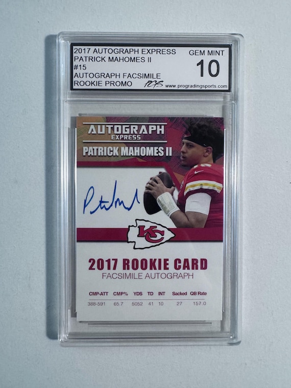 2017 Autograph Express #15 Patrick Mahomes Rookie Facsimile Auto Promo Card - Graded PRO Gem Mint 10 - Etsy 2017 Autograph Express #15 Patrick Mahomes Rookie Facsimile Auto Promo Card - Graded PRO Gem Mint 10 - Etsy
