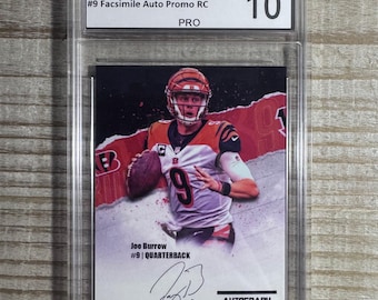 Joe Burrow 2020 # 9 Rookie Autograph Express Facsimile Auto Promo Card - Graded PRO Gem Mint 10