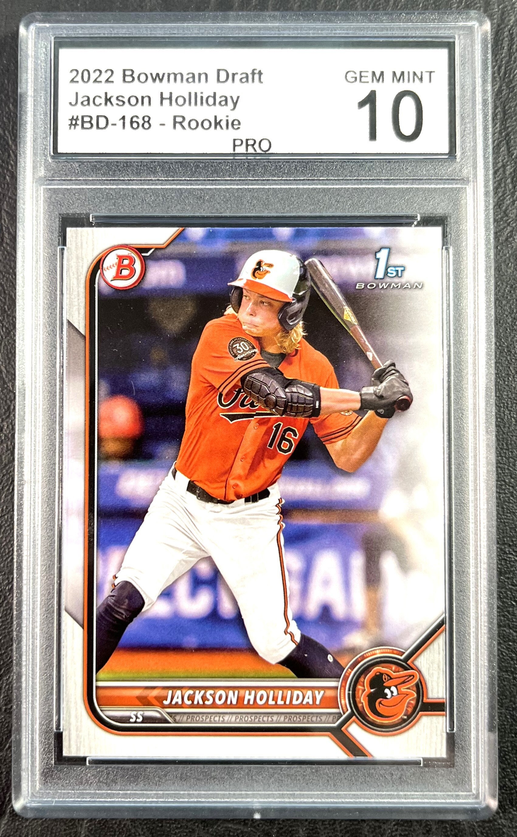 2022 Bowman Draft #BD-168 Jackson Holliday Rookie - Graded PRO Gem 