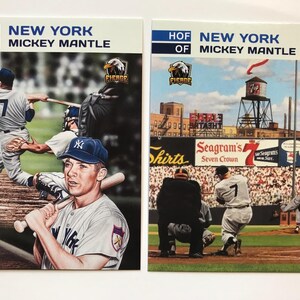Lote de 2 tarjetas de béisbol del Salón de la Fama de Fierce, de Mickey Mantle, 1 de 1000