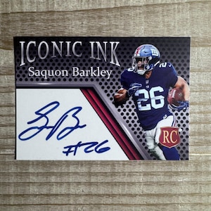 Saquon Barkley 2018 Rookie Iconic Ink Autogramm Faksimile Football Card New York Giants