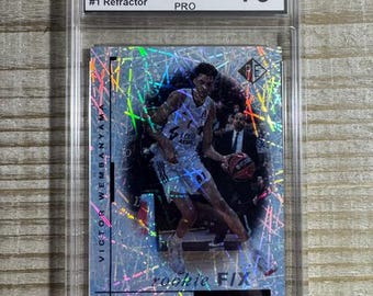 Tarjeta de novato Refractor n.° 1 de Victor Wembanyama 2021 Asvel Prospector's Edge F/X Promo - PRO GEM MINT 10