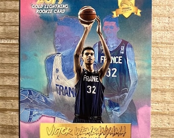 Victor Wembanyama 2019 Gold Lightning U16 France Rookie Basketball Card - Pink/Blue Variant