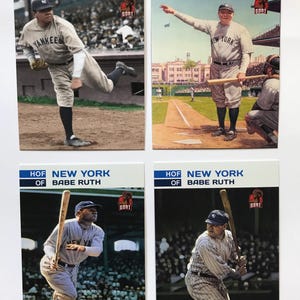 Babe Ruth Lot de 4 cartes de baseball GOAT Hall of Fame 1 sur 1000