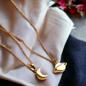 Etsy Moon Up and - Saturn 50% Off Necklace - to